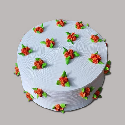 "Round shape Chocolate cake - 1kg, Mixed Roses Flower Basket - Click here to View more details about this Product
